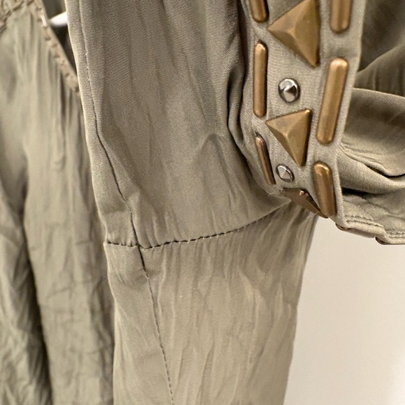 Ramy Brook Olive Green Clara Embellished Slit Sleeve Top Size Small - Picture 11 of 16